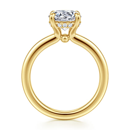 Neema - 14K Yellow Gold Round Diamond Engagement Ring
