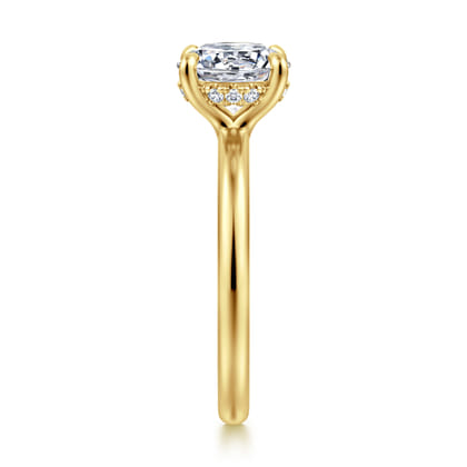 Neema - 14K Yellow Gold Round Diamond Engagement Ring