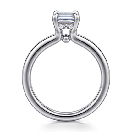 Neema - 18K White Gold Emerald Cut Diamond Engagement Ring
