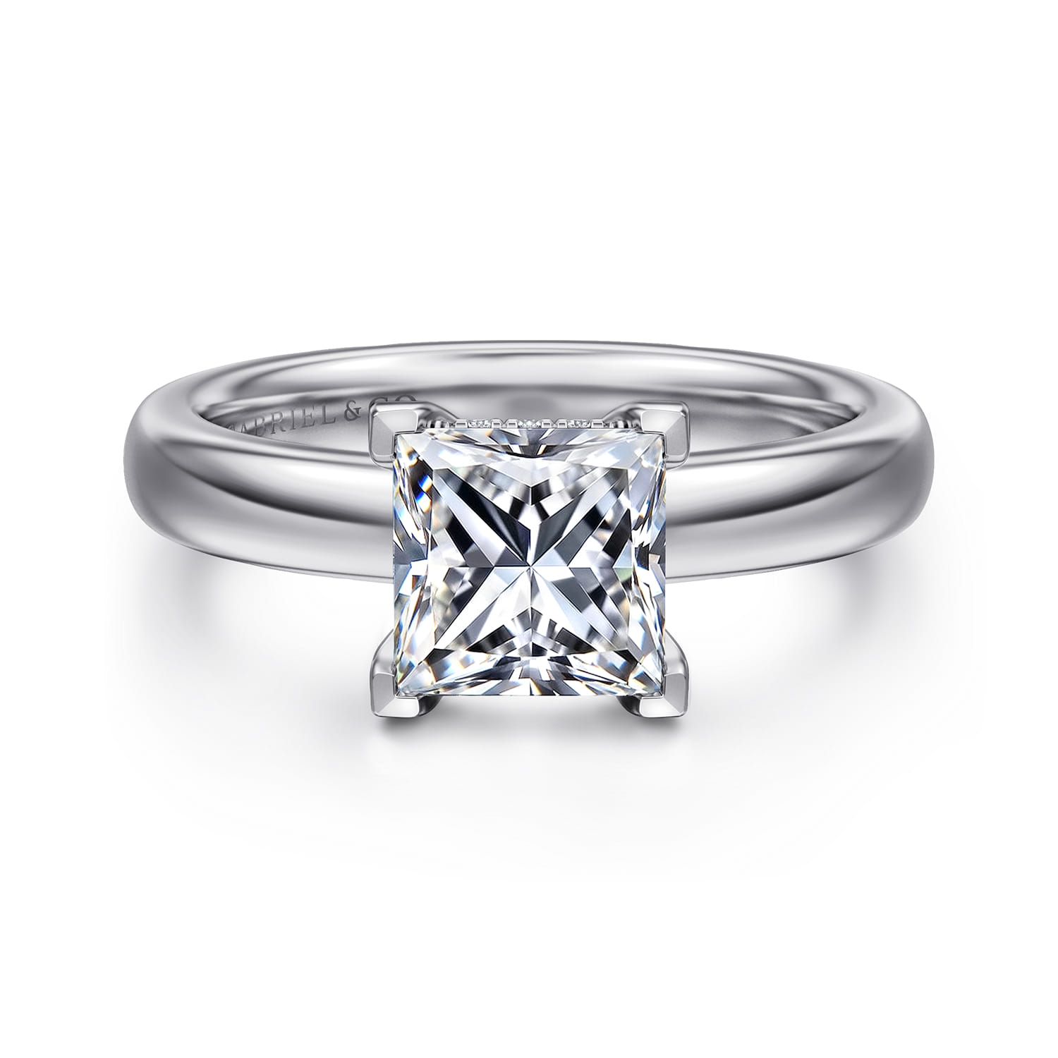 Neema - 18K White Gold Princess Cut Diamond Engagement Ring
