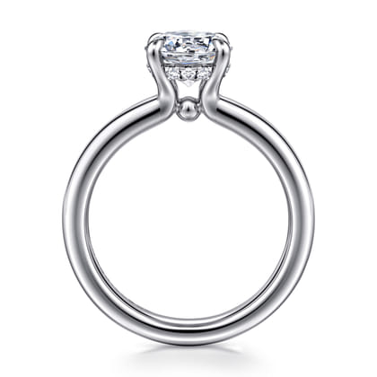 Neema - 18K White Gold Round Diamond Engagement Ring