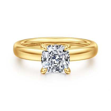 Neema - 18K Yellow Gold Cushion Cut Diamond Engagement Ring
