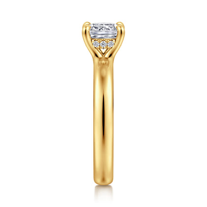 Neema - 18K Yellow Gold Cushion Cut Diamond Engagement Ring