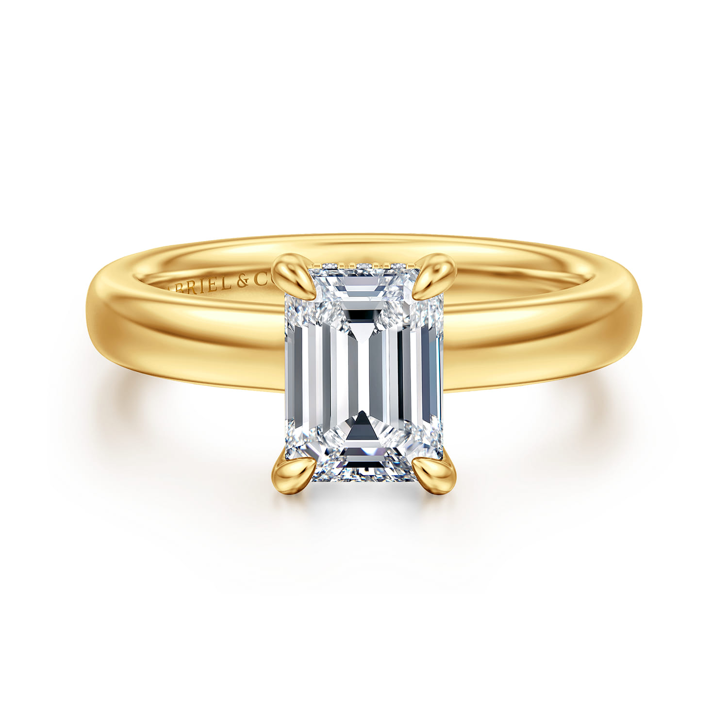Neema - 18K Yellow Gold Emerald Cut Diamond Engagement Ring