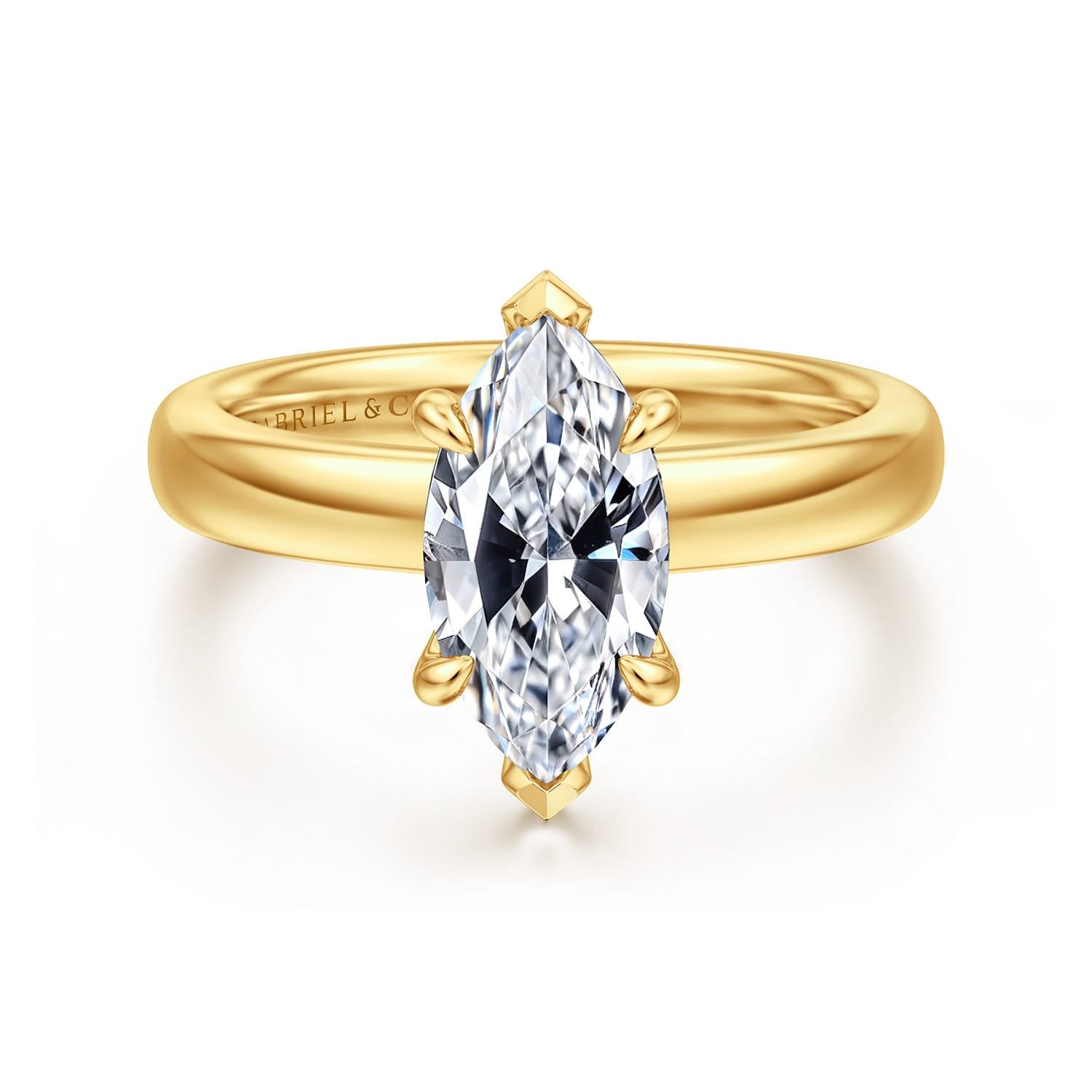 Neema - 18K Yellow Gold Marquise Shape Diamond Engagement Ring