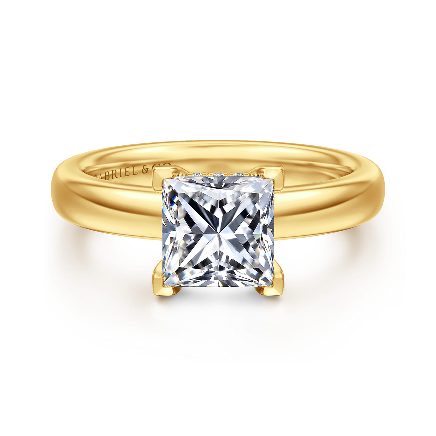Neema - 18K Yellow Gold Princess Cut Diamond Engagement Ring