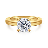 Neema - 18K Yellow Gold Round Diamond Engagement Ring