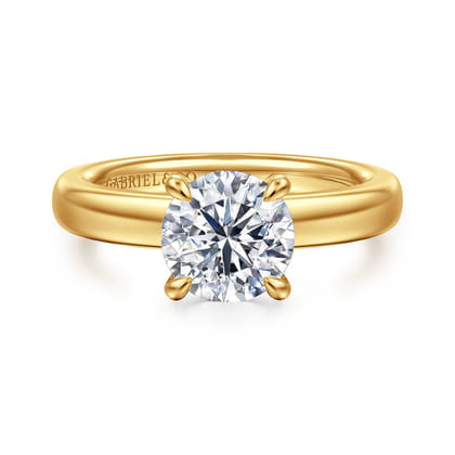 Neema - 18K Yellow Gold Round Diamond Engagement Ring