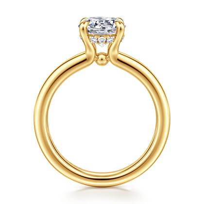 Neema - 18K Yellow Gold Round Diamond Engagement Ring