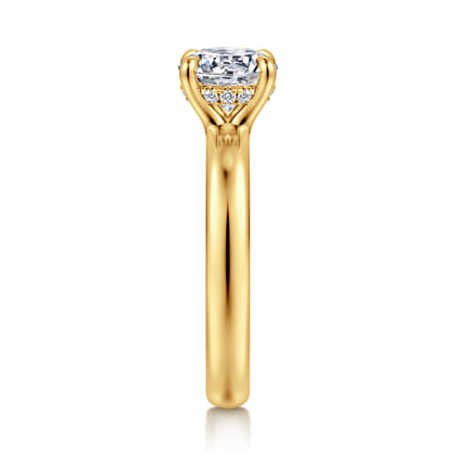 Neema - 18K Yellow Gold Round Diamond Engagement Ring