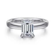 Neema - Platinum Emerald Cut Diamond Engagement Ring