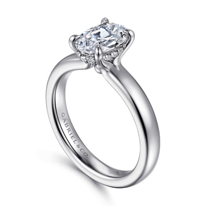 Neema - Platinum Oval Diamond Engagement Ring