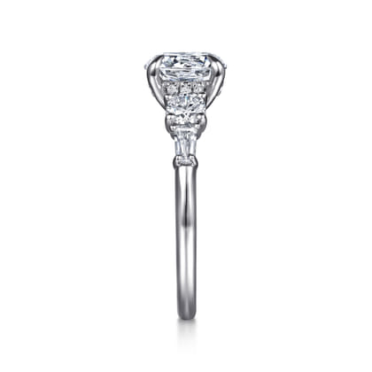 Nella - 14K White Gold Five Stone Round Diamond Engagement Ring