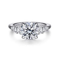 Nella - 14K White Gold Round Diamond Engagement Ring