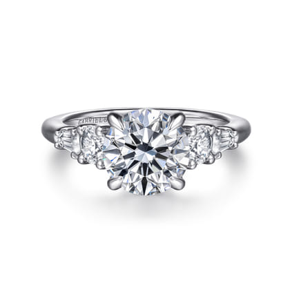 Nella - 14K White Gold Round Diamond Engagement Ring