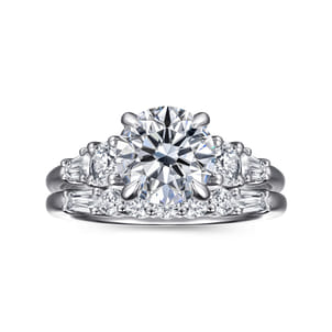 Nella - 14K White Gold Round Diamond Engagement Ring