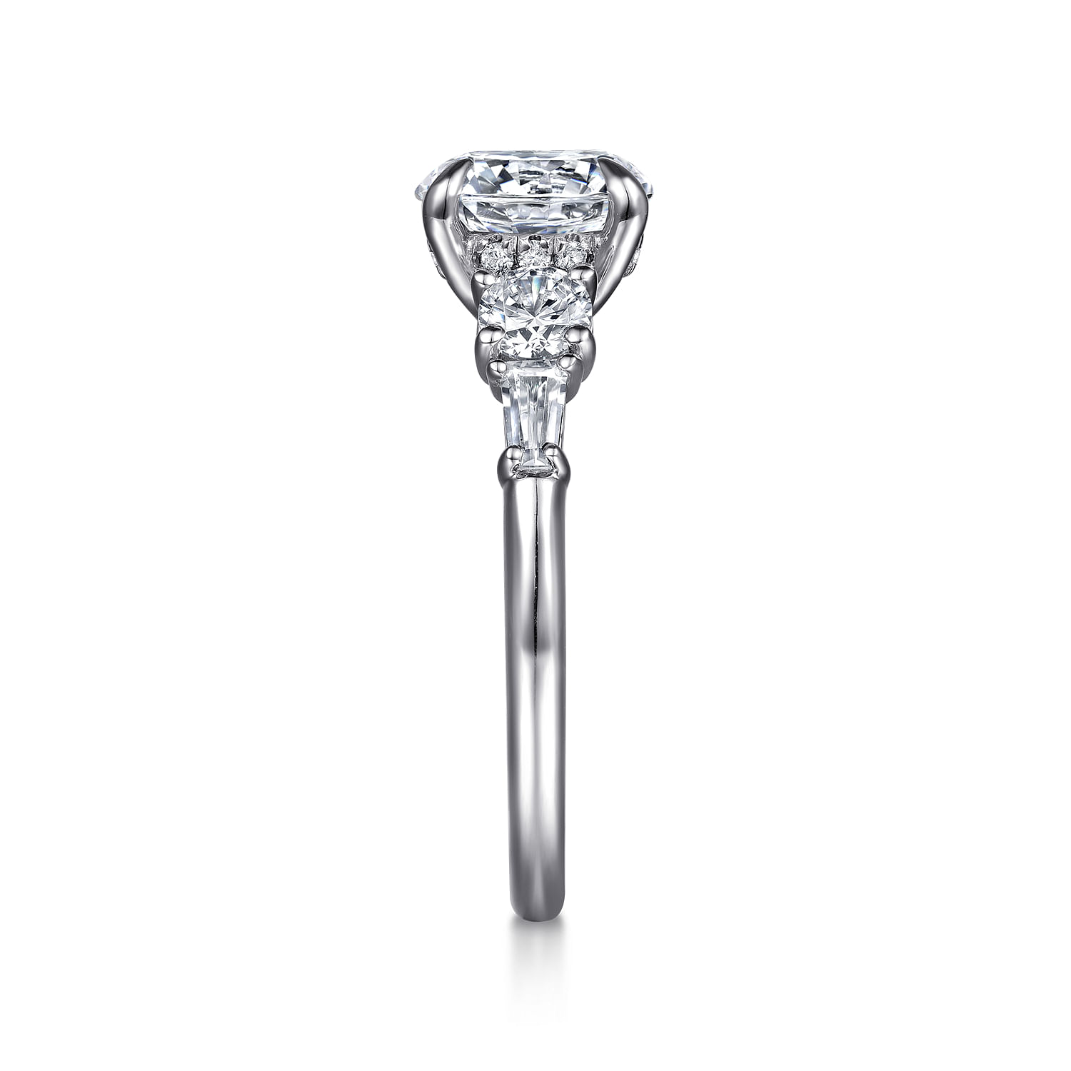 Nella - 14K White Gold Round Diamond Engagement Ring