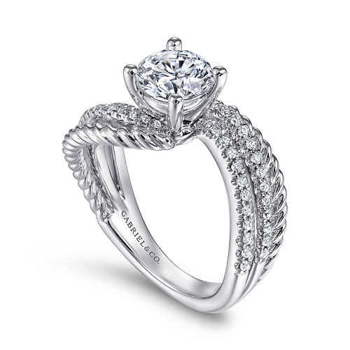 Neysa - 14K White Gold Round Diamond Engagement Ring - 0.28 ct - Shot 3