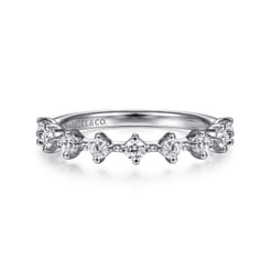 Nice - 14K White Gold Single Prong Diamond Anniversary Band