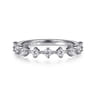 Straight Wedding Ring in 14k White Gold with Round Natural Diamond at Gabriel & Co.