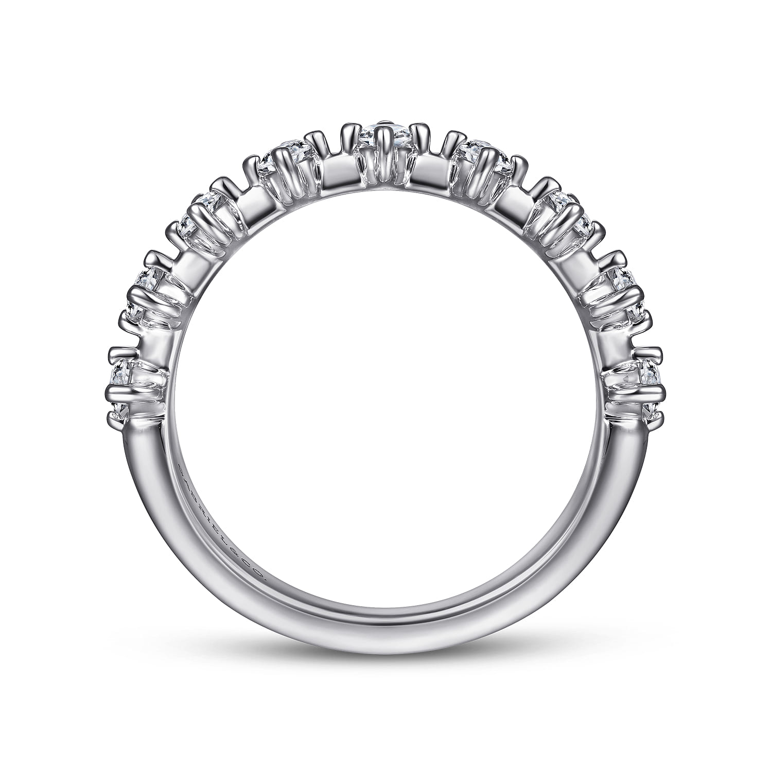 Straight Wedding Ring in 14k White Gold with Round Natural Diamond at Gabriel & Co. - Shot 2