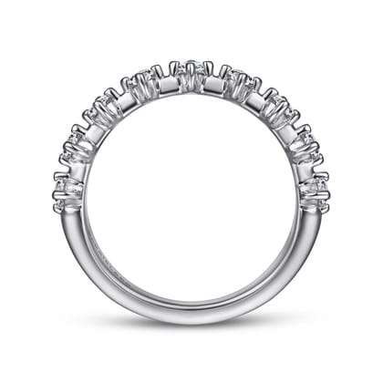 Nice - 14K White Gold Single Prong Diamond Anniversary Band