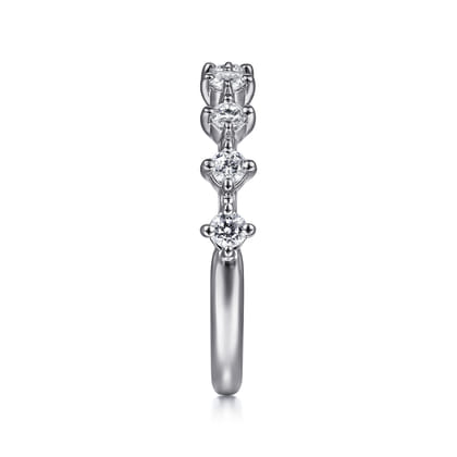 Nice - 14K White Gold Single Prong Diamond Anniversary Band