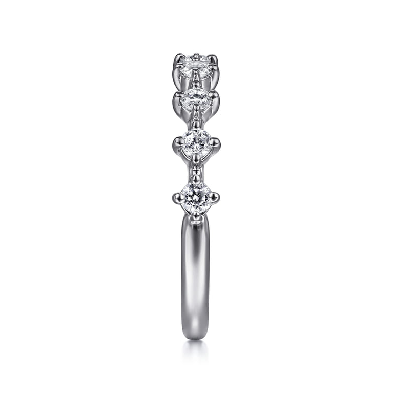 Straight Wedding Ring in 14k White Gold with Round Natural Diamond at Gabriel & Co. - Shot 4