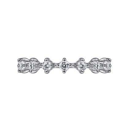Nice - 14K White Gold Single Prong Diamond Anniversary Band
