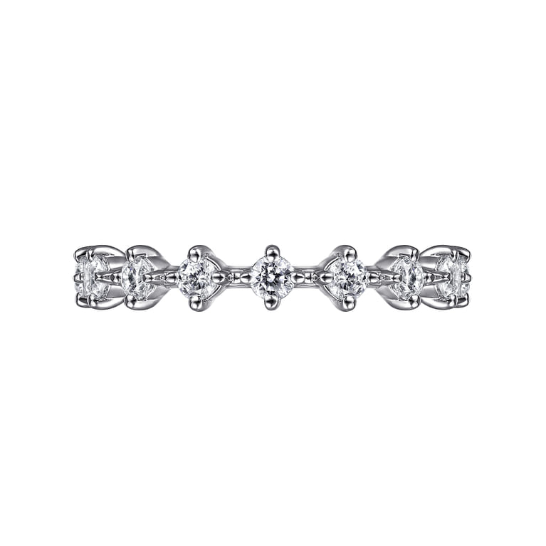 Straight Wedding Ring in 14k White Gold with Round Natural Diamond at Gabriel & Co. - Shot 6