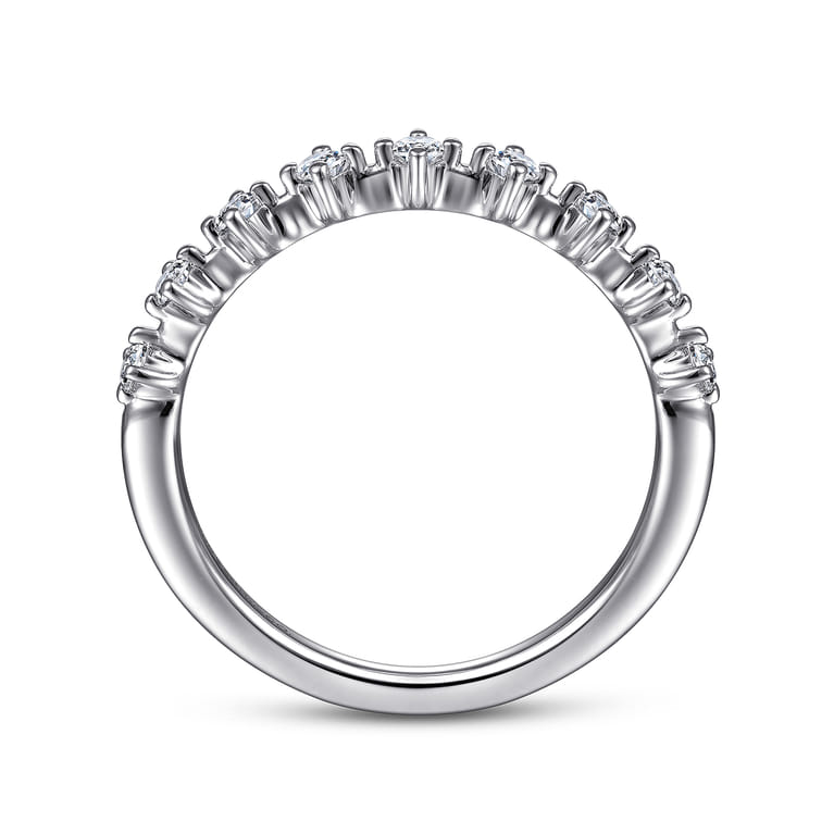 Straight Wedding Ring in 14k White Gold with Round Natural Diamond at Gabriel & Co. - Shot 2