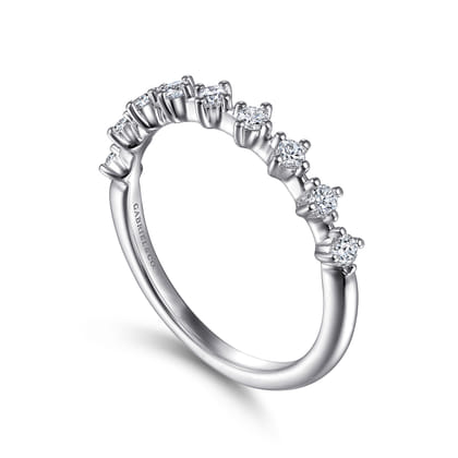 Nice - 14K White Gold Single Prong Diamond Anniversary Band