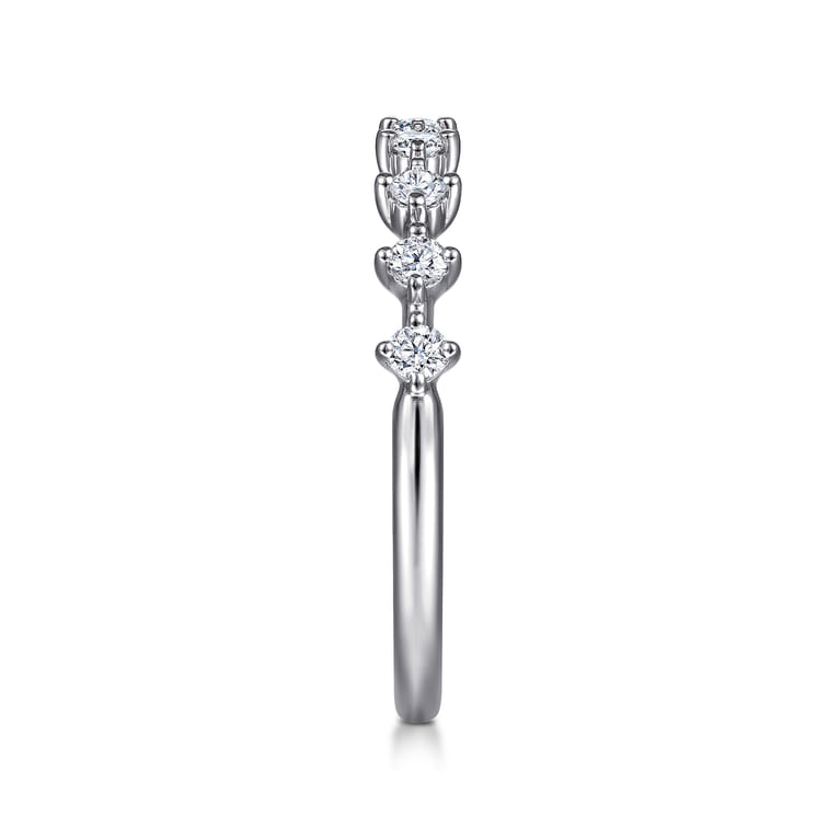 Straight Wedding Ring in 14k White Gold with Round Natural Diamond at Gabriel & Co. - Shot 4