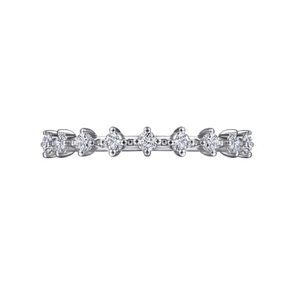 Nice - 14K White Gold Single Prong Diamond Anniversary Band