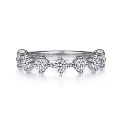 Nice - 14K White Gold Single Prong Diamond Anniversary Band