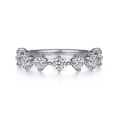Nice - 14K White Gold Single Prong Diamond Anniversary Band