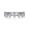 Straight Wedding Ring in 14k White Gold with Round Natural Diamond at Gabriel & Co.