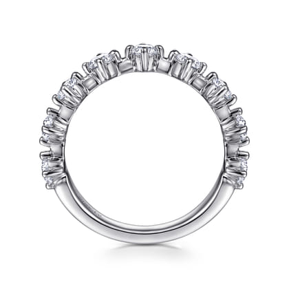 Nice - 14K White Gold Single Prong Diamond Anniversary Band