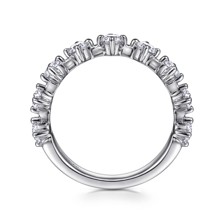 Straight Wedding Ring in 14k White Gold with Round Natural Diamond at Gabriel & Co. - Shot 2