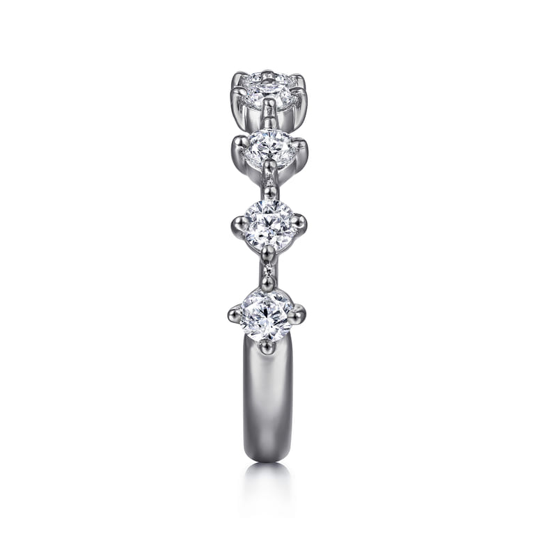 Straight Wedding Ring in 14k White Gold with Round Natural Diamond at Gabriel & Co. - Shot 4