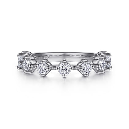 Nice - 14K White Gold Single Prong Diamond Anniversary Band