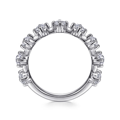 Nice - 14K White Gold Single Prong Diamond Anniversary Band