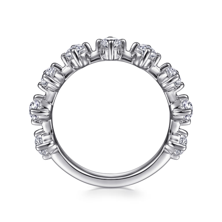 Fancy Wedding Ring in 14k White Gold with Round Natural Diamond at Gabriel & Co. - Shot 2