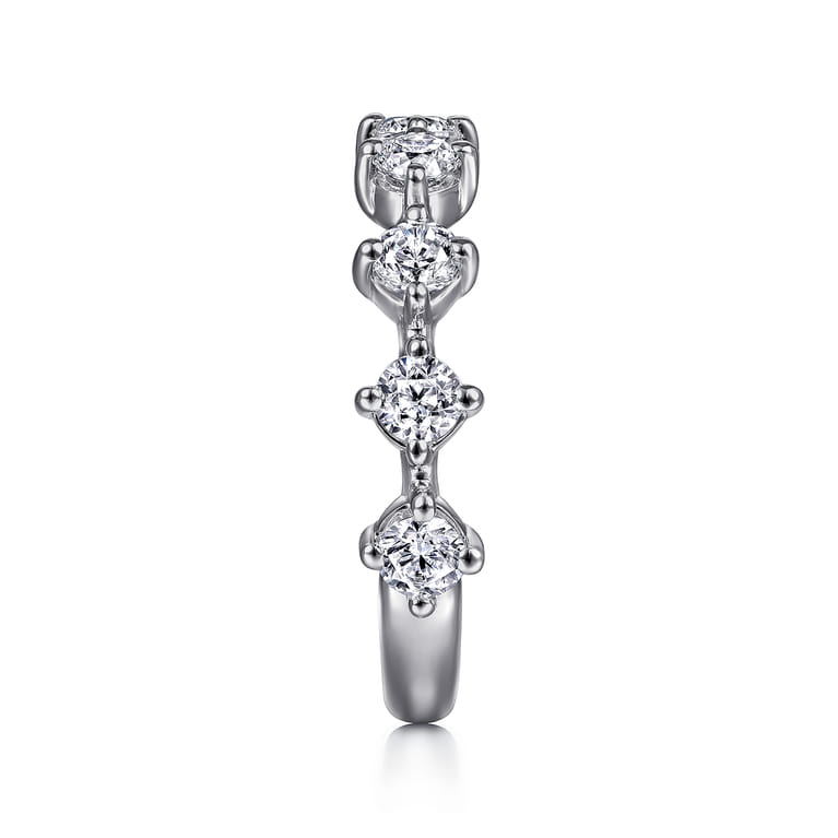 Fancy Wedding Ring in 14k White Gold with Round Natural Diamond at Gabriel & Co. - Shot 4