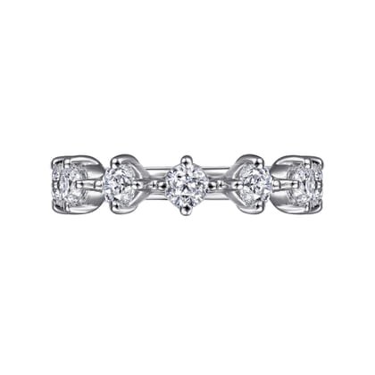 Nice - 14K White Gold Single Prong Diamond Anniversary Band