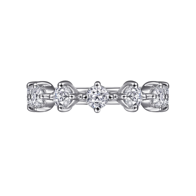Fancy Wedding Ring in 14k White Gold with Round Natural Diamond at Gabriel & Co. - Shot 6