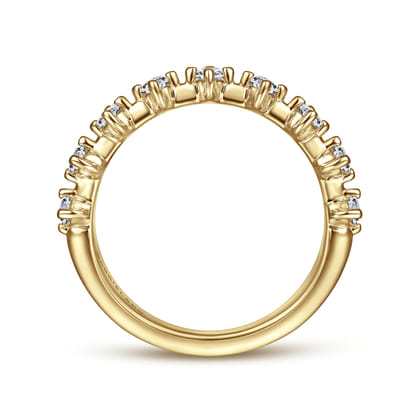 Nice - 14K Yellow Gold Single Prong Diamond Anniversary Band