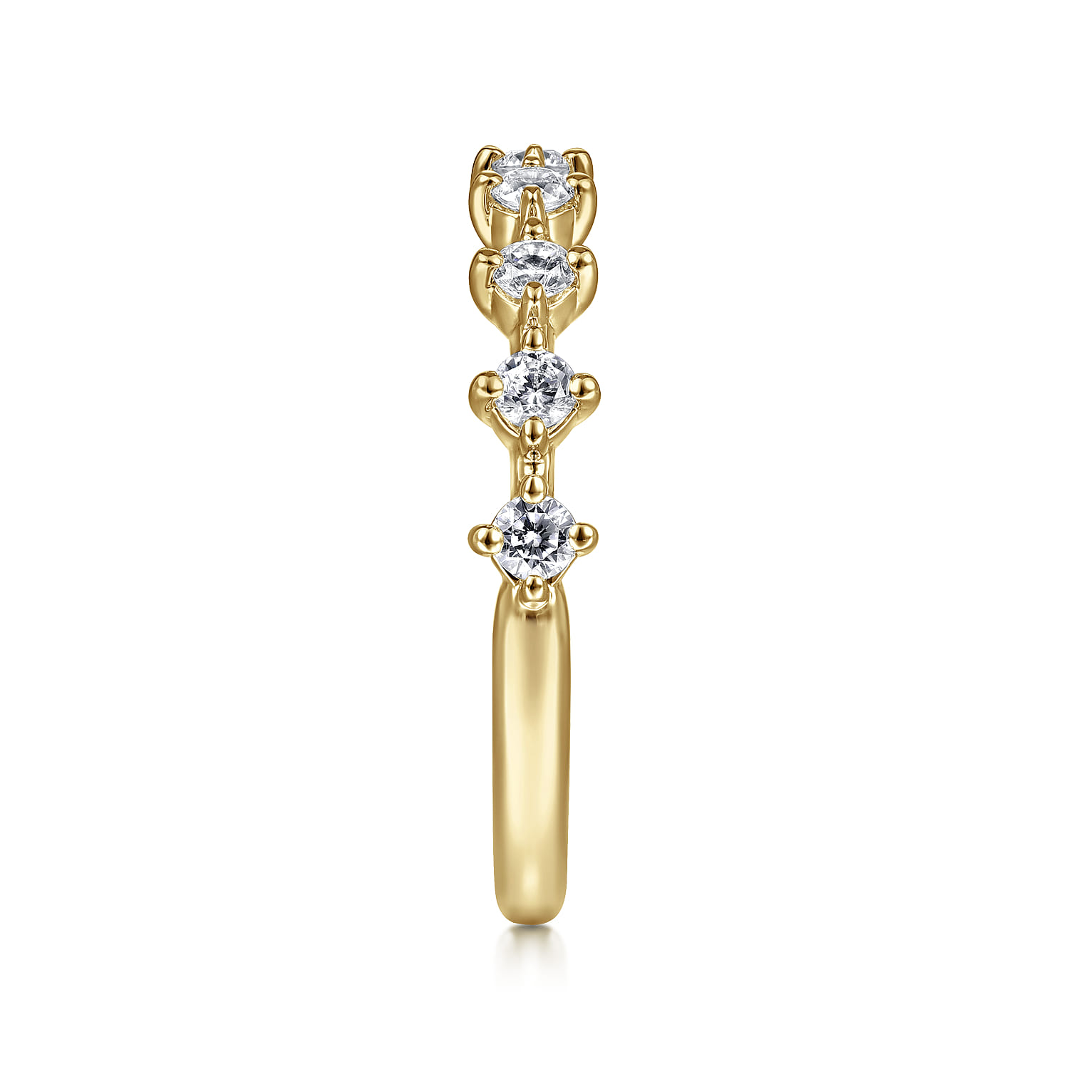 Straight Wedding Ring in 14k Yellow Gold with Round Natural Diamond at Gabriel & Co. - Shot 4