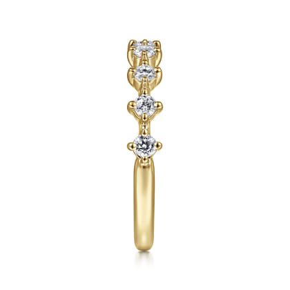 Nice - 14K Yellow Gold Single Prong Diamond Anniversary Band