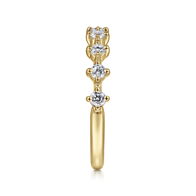 Straight Wedding Ring in 14k Yellow Gold with Round Natural Diamond at Gabriel & Co. - Shot 4